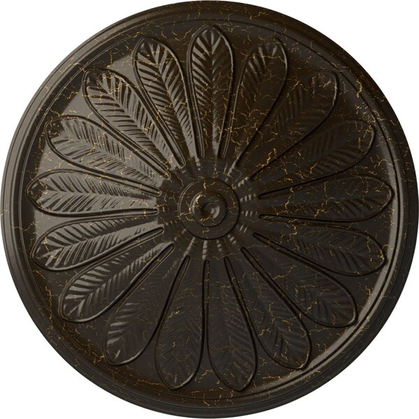 Ekena Millwork Brontes Ceiling Medallion (Fits Canopies up to 3 5/8"), 25 1/2"OD x 5 1/2"P, Stone Hearth Crackle CM25BRSHC - main